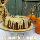 Chocolate Pumpkin Fudge Bundt Cake with Pumpkin Glaze