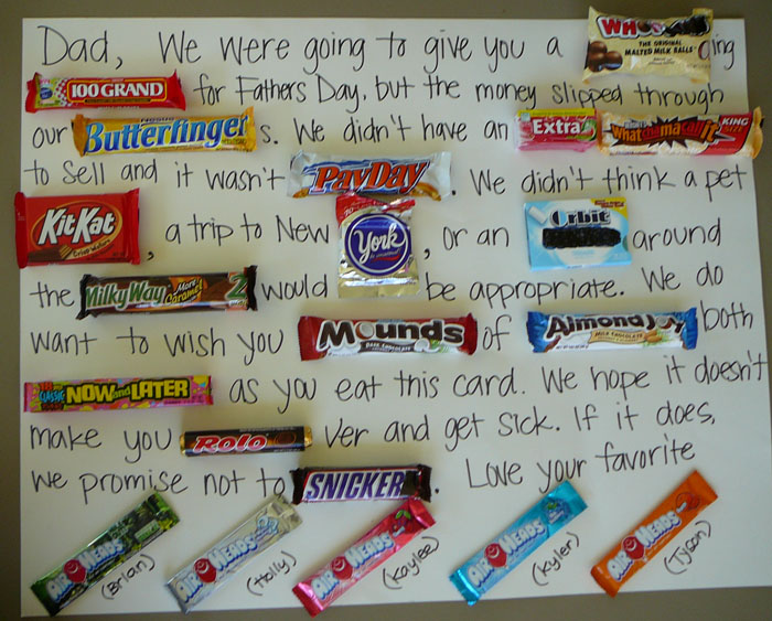 Candy Bar Card