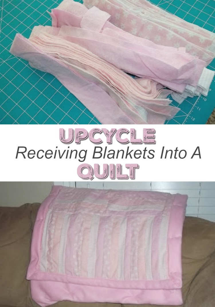 Upcycle receiving blankets into a quilt. It becomes an heirloom your child will love forever.