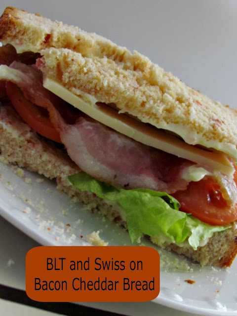 BLT and Swiss on Bacon Cheddar Bread