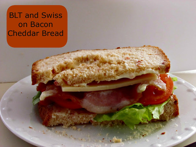 BLT and Swiss on Bacon Cheddar Bread