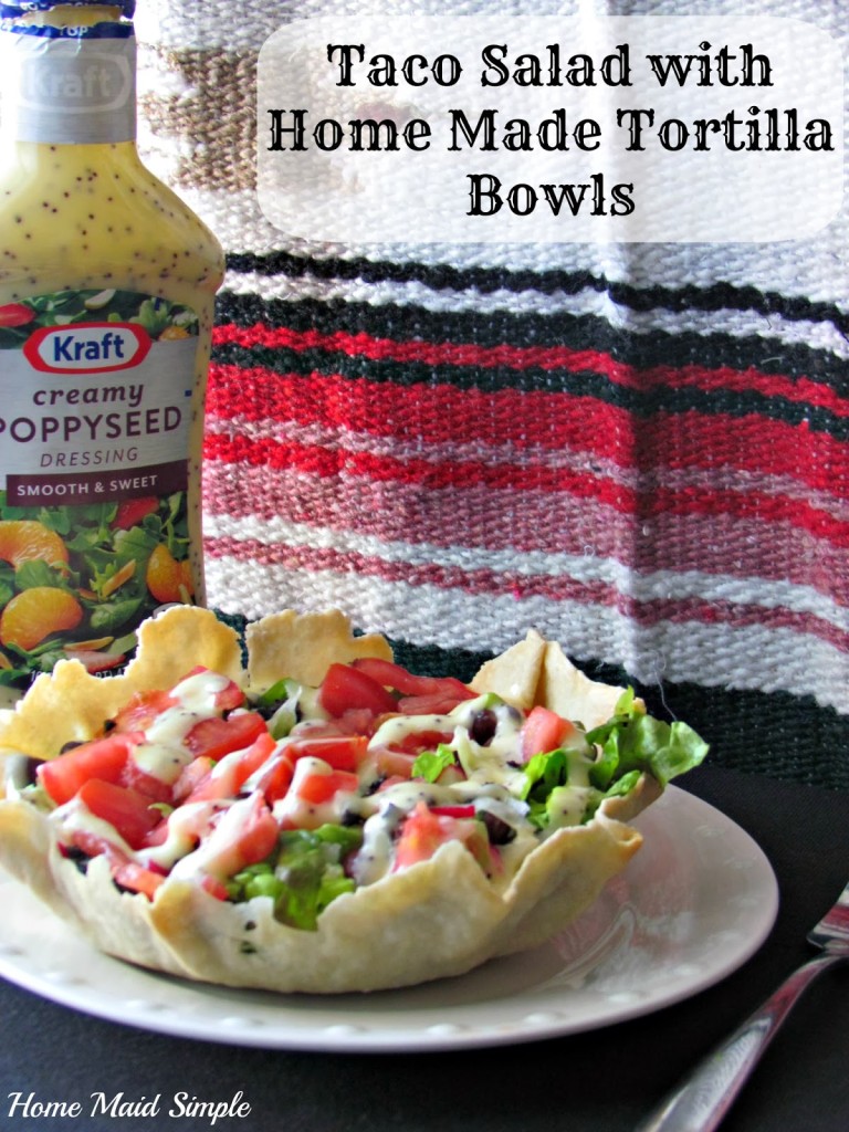 Taco Salad in Homemade Tortilla Bowls