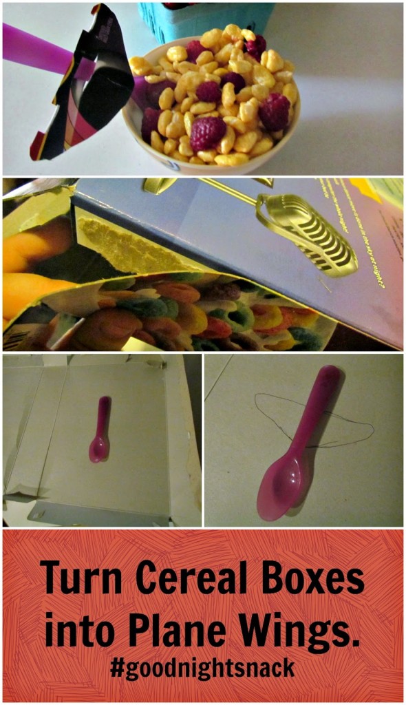 Turn your cereal boxes into Plane Wings for your spoons #goodnightsnack #shop #cbias