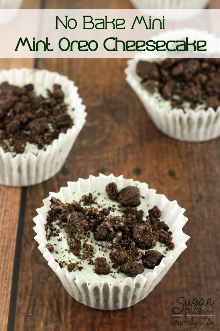 No Bake mini Mint Oreo Cheesecake