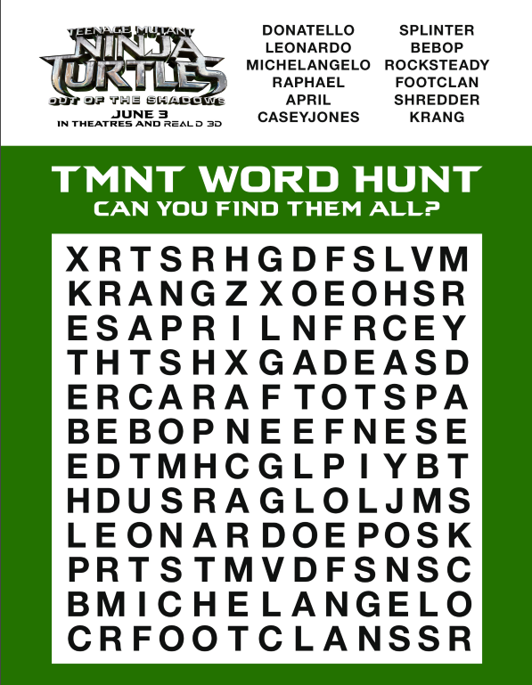 TMNT Word Find