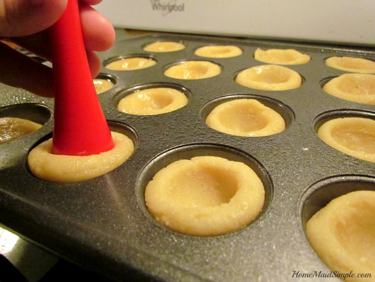 Easily make cookie cups in a mini muffin pan
