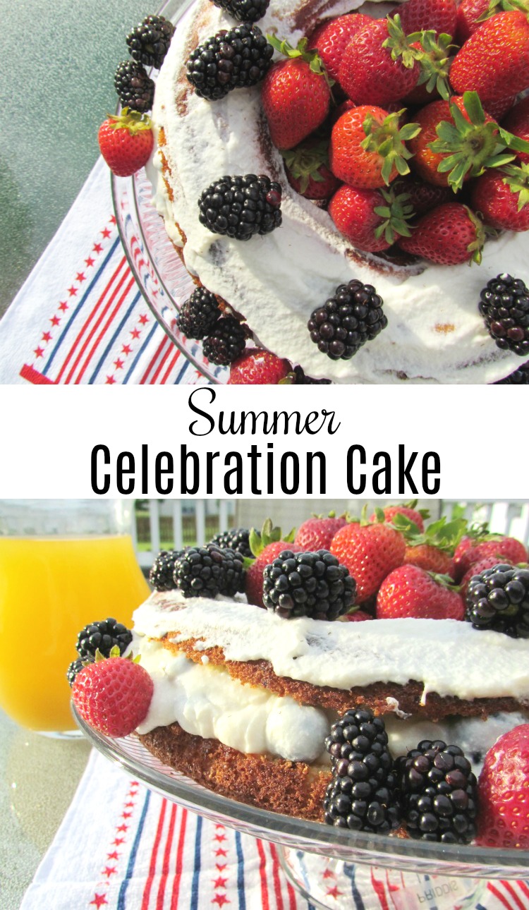 Summer Celebration Cake is a low calorie low sugar option for your summer parties. AD