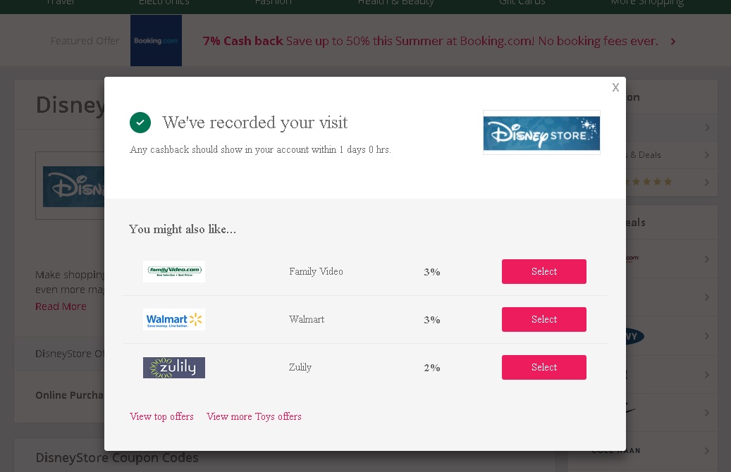 Get cashback at the Disney Store with TopCashBack. ad