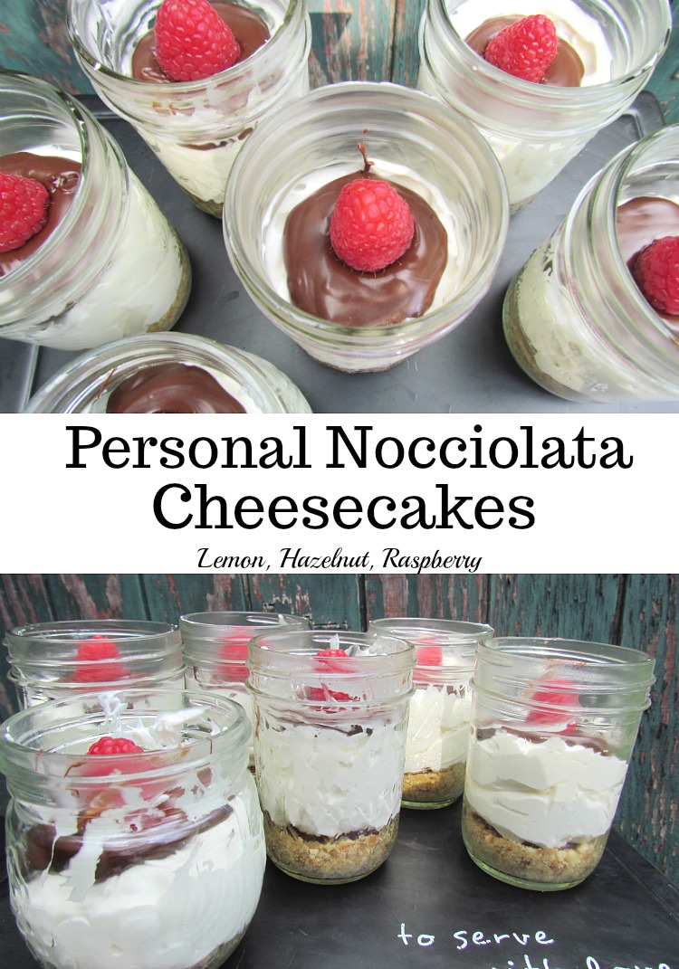 Personal Nocciolata Cheesecakes featuring the flavors of Lemon, Hazelnut, and Raspberry. Perfect size for a quick satisfaction. ad