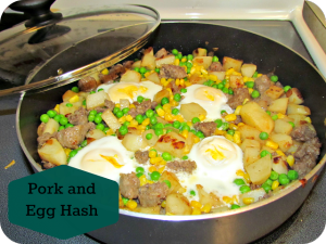 Enjoy Pork and Egg Hash for a one pot meal on those busy nights.