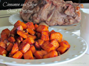 Cinnamon and Sugar Sweet Potatoes