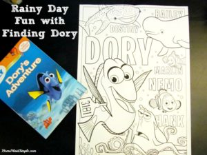 Have a little fun with Dory's Adventure Poster-a-page book.