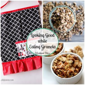 Check out these Granola Recipes and a cute half Apron tutorial at Weekend Bites!