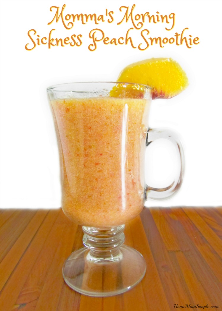 Pregnant Mama's Morning Sickness Peach Smoothie adds powdered vitamins from premama to give you the nutrients you need for growing baby. ad