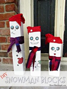 DIY Snowmen Blocks add the perfect touch to your porch decor.