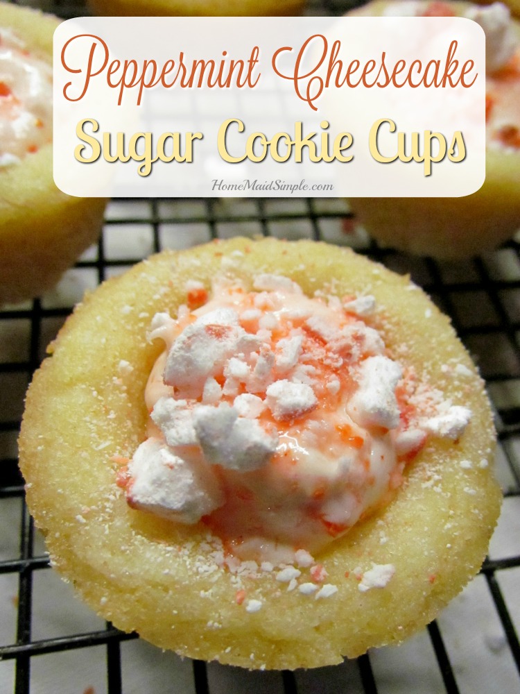 peppermint Cheesecake Cookie Cups