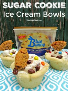 Beat the summer heat with Sugar Cookie Ice Cream Bowls. ad#SoHoppinGood #BlueBunny #BombPop