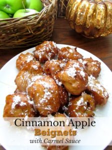 Cinnamon Apple Beignets with Caramel Sauce is all that it says and more. ad