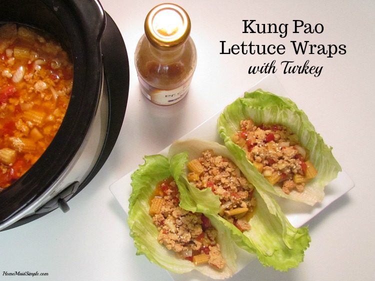 Slow Cooker Kung Pao Lettuce Wraps with Turkey are a delicious family recipe. ad