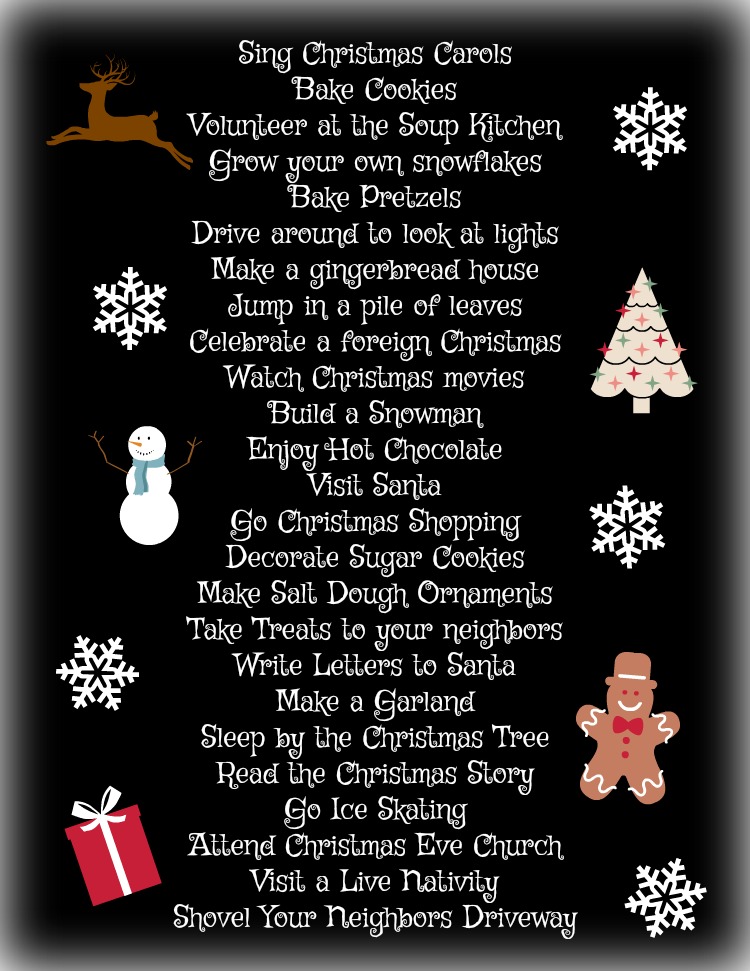 25 Advent Activities to countdown to Christmas.