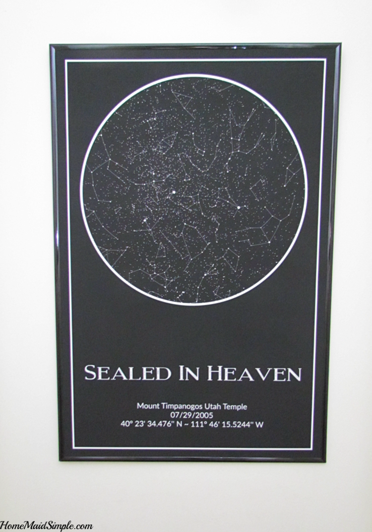 Sealed in Heaven, this Star Map Art is the perfect wedding gift. 