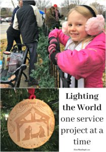 Light the world, one service project at a time. Win a Christmas Ornament!