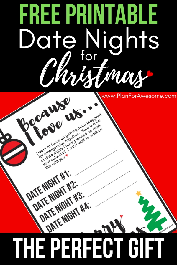 Grab your Free Printable Date Nights for Christmas with the first in a series of Emergency Preparedness date nights!