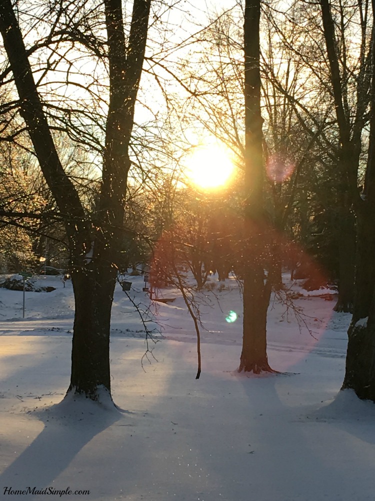 Cold weather sunrise in Indiana.
