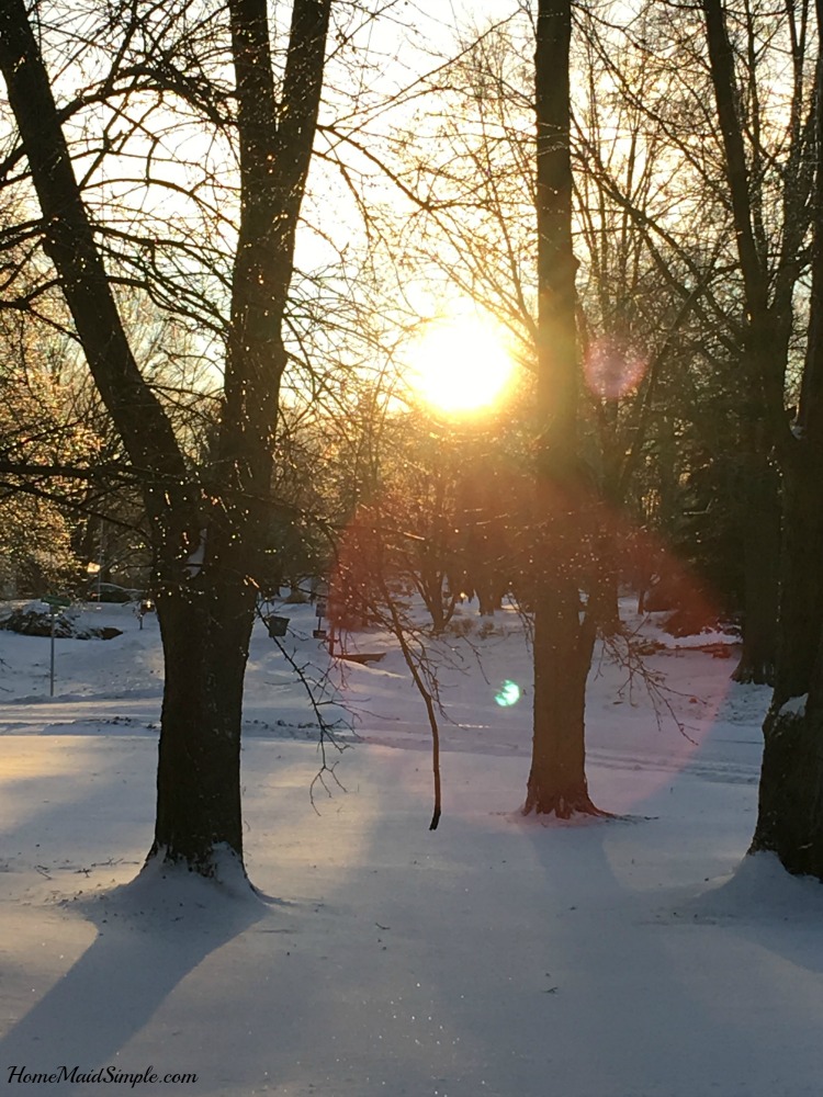 Cold weather sunrise in Indiana. 